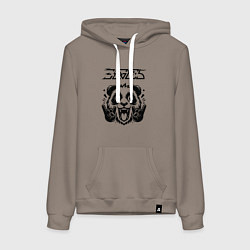 Толстовка-худи хлопковая женская Eagles - rock panda, цвет: утренний латте