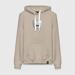 Толстовка-худи хлопковая женская Улыбающийся зуб, цвет: миндальный