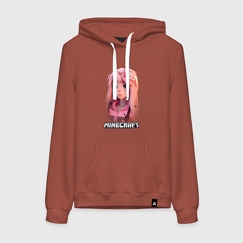 Женская толстовка-худи Minecraft персонаж девушки / Кирпичный – фото 1