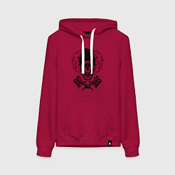 Толстовка-худи хлопковая женская Tattoo master, цвет: маджента