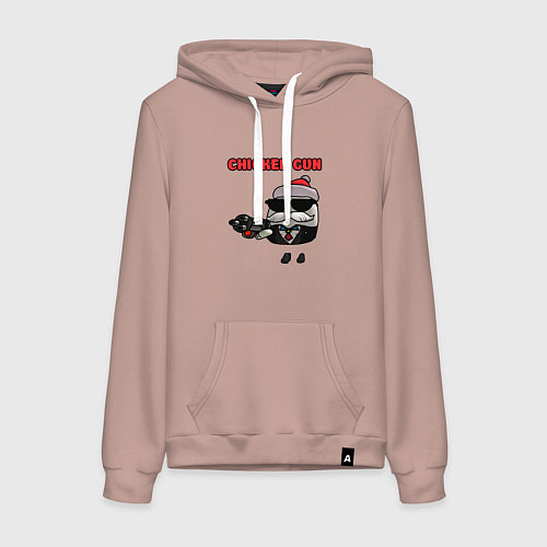 Женская толстовка-худи Chicken gun santa / Пыльно-розовый – фото 1