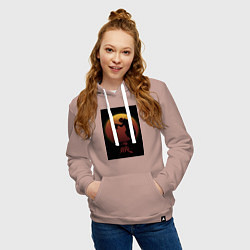 Толстовка-худи хлопковая женская Луффи Шанкс, цвет: пыльно-розовый — фото 2