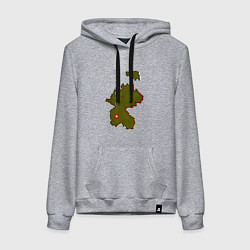 Толстовка-худи хлопковая женская Осетия Котанто, цвет: меланж