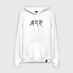 Женская толстовка-худи Тигр в новогодней шапке