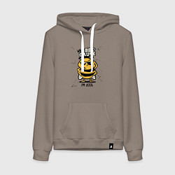 Толстовка-худи хлопковая женская Why bee cause im cool, цвет: утренний латте