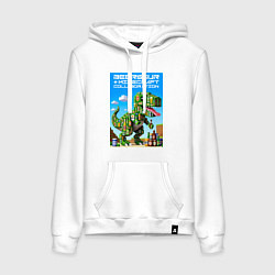 Женская толстовка-худи Кубический пивозавр ai art