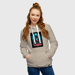 Толстовка-худи хлопковая женская Assassins creed тайные секреты, цвет: миндальный — фото 2