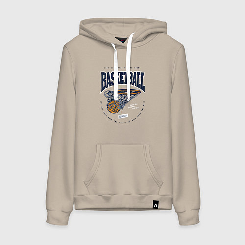 Женская толстовка-худи Баскетбол Калифорния / Миндальный – фото 1
