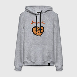 Толстовка-худи хлопковая женская Basket lover, цвет: меланж