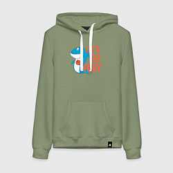 Толстовка-худи хлопковая женская Давай играть в баскетбол, цвет: авокадо