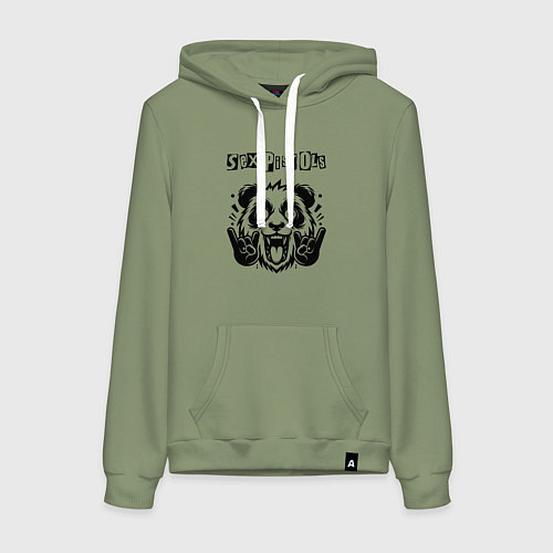 Женская толстовка-худи Sex Pistols - rock panda / Авокадо – фото 1