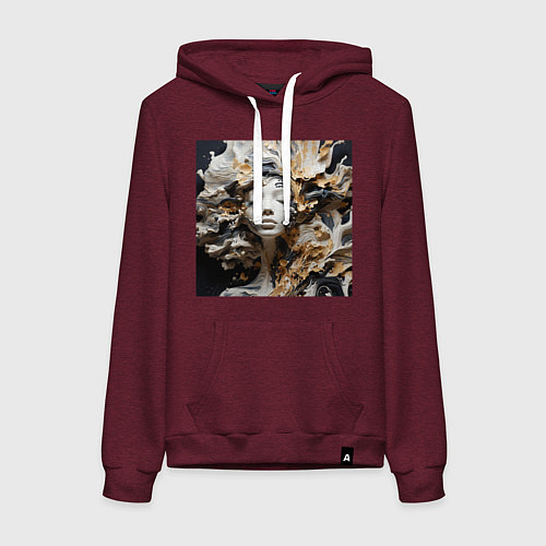 Женская толстовка-худи Девушка из акрила / Меланж-бордовый – фото 1