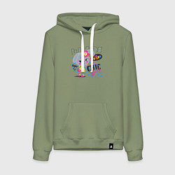 Толстовка-худи хлопковая женская Fashion chic girls, цвет: авокадо