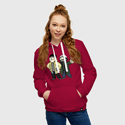 Толстовка-худи хлопковая женская Vault Jay and silent Bob, цвет: маджента — фото 2