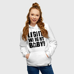 Толстовка-худи хлопковая женская Light weight baby, цвет: белый — фото 2