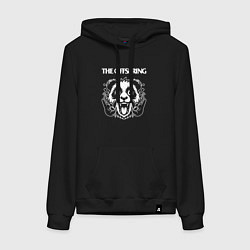 Толстовка-худи хлопковая женская The Offspring rock panda, цвет: черный