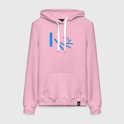 Толстовка-худи хлопковая женская Летящие вокруг прямоугольные палочки, цвет: светло-розовый