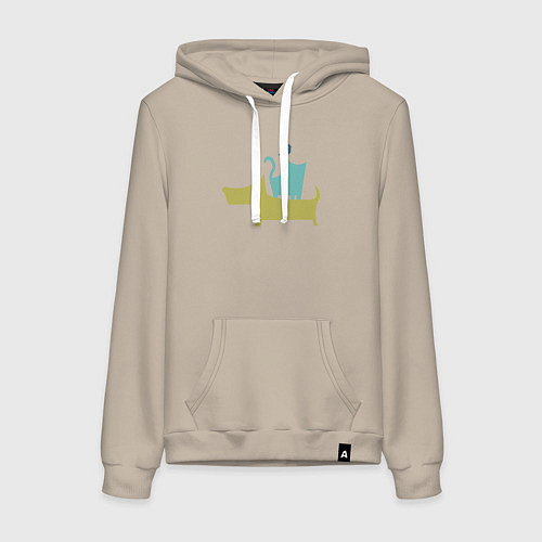 Женская толстовка-худи Bird dog cat / Миндальный – фото 1