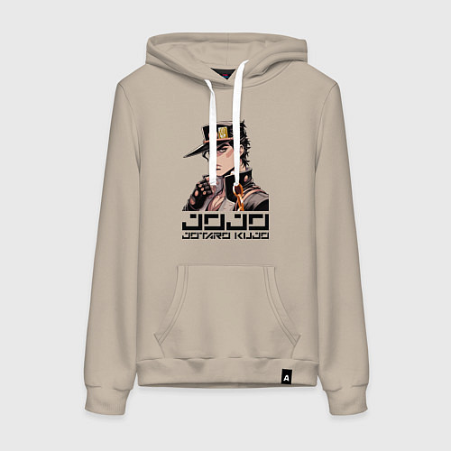 Женская толстовка-худи Jotaro Kujo - Jojo ai art / Миндальный – фото 1
