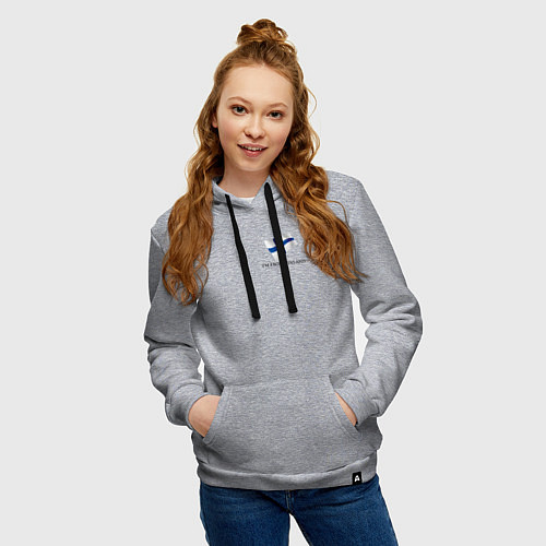 Женская толстовка-худи Im from Finland - motto / Меланж – фото 3