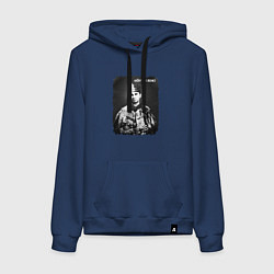 Толстовка-худи хлопковая женская Depeche Mode - Dave enjoy the silence, цвет: тёмно-синий