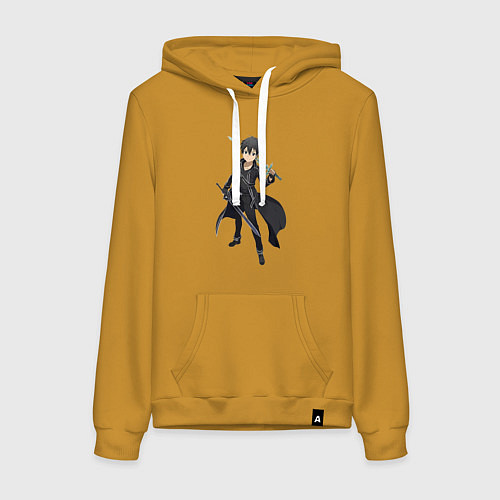 Женская толстовка-худи Мастера Меча Онлайн Кадзуто Киригая / Горчичный – фото 1
