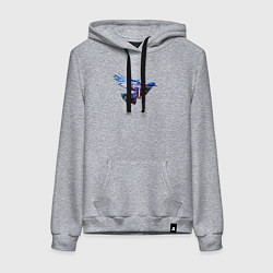 Толстовка-худи хлопковая женская Голубь с ночным городом внутри, цвет: меланж
