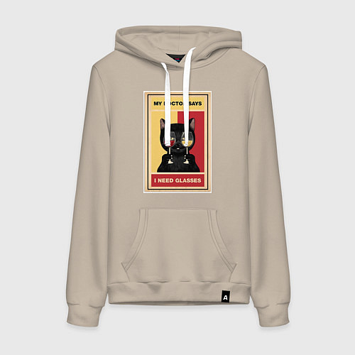 Женская толстовка-худи Доктор рекомендует очки / Миндальный – фото 1