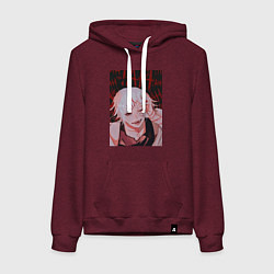 Толстовка-худи хлопковая женская Джузо Сузуя следователь, цвет: меланж-бордовый
