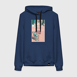 Толстовка-худи хлопковая женская Божество Ято, цвет: тёмно-синий