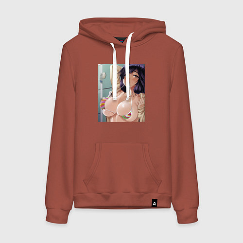 Женская толстовка-худи Ahegao секси / Кирпичный – фото 1