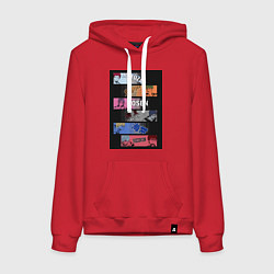 Толстовка-худи хлопковая женская Баскетбол Куроко Тэцуя, цвет: красный