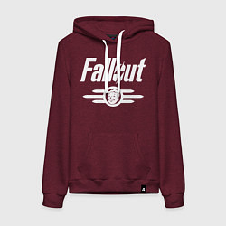 Толстовка-худи хлопковая женская Fallout - vault 33, цвет: меланж-бордовый