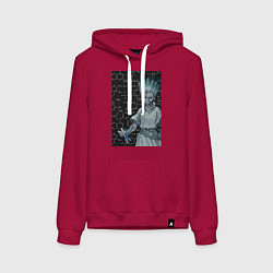 Толстовка-худи хлопковая женская Сэнку Исигами, цвет: маджента