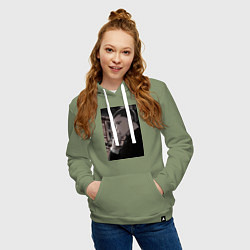 Толстовка-худи хлопковая женская Ведьма и чудовище Ашаф, цвет: авокадо — фото 2