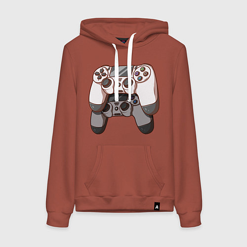 Женская толстовка-худи Dualshock 4 / Кирпичный – фото 1