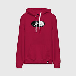 Толстовка-худи хлопковая женская Режим космоса включен, цвет: маджента