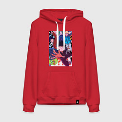 Толстовка-худи хлопковая женская Моб Психо 100 Экубо, цвет: красный