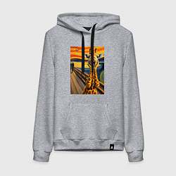 Женская толстовка-худи Жираф кричит - мем нейросеть