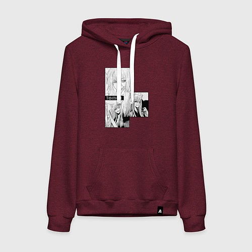 Женская толстовка-худи Очень приятно Бог Томоэ / Меланж-бордовый – фото 1