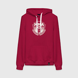 Толстовка-худи хлопковая женская Кулак MMA, цвет: маджента