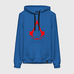 Толстовка-худи хлопковая женская Red logo of assassins, цвет: синий