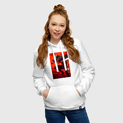 Толстовка-худи хлопковая женская Берсерк Гатс Чёрный мечник проклятый, цвет: белый — фото 2