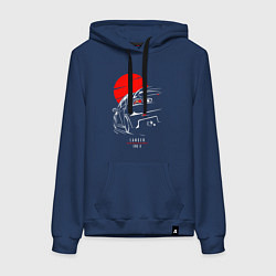 Толстовка-худи хлопковая женская Mitsubishi Lancer - Evo 10, цвет: тёмно-синий