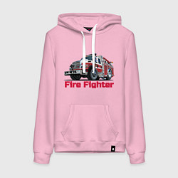 Толстовка-худи хлопковая женская Fire fighter, цвет: светло-розовый