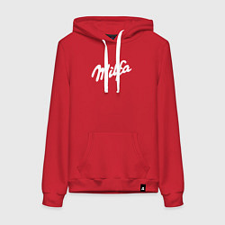 Толстовка-худи хлопковая женская Милфа в стиле милки, цвет: красный