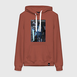 Толстовка-худи хлопковая женская Поднятие уровня в одиночку Джину Сон Пробуждённый, цвет: кирпичный