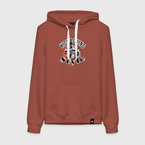 Женская толстовка-худи Kickboxing style / Кирпичный – фото 1