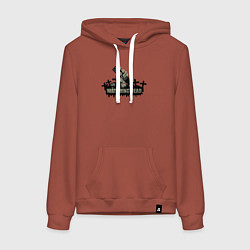 Толстовка-худи хлопковая женская Наблюдающие мертвецы, цвет: кирпичный