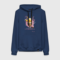 Толстовка-худи хлопковая женская Покемон Пикачу в морожене, цвет: тёмно-синий
